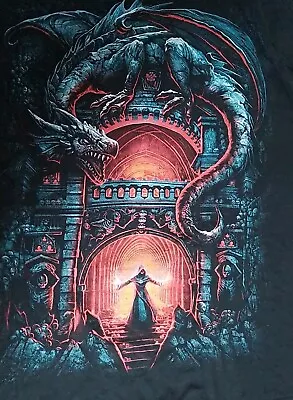 Buy Dragon Wizard Warlock Fantasy  T Shirt Size XL Double Sided • 14.99£