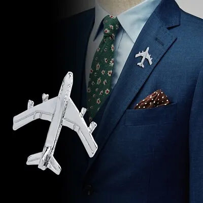Buy Airplane Plane Chrome Plated Necktie Jacket Tie Pin Badge Crew • 5£