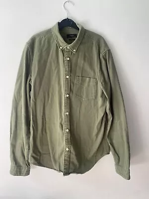 Buy Zara Denim Shirt / Jacket Khaki Green Medium Slim Fit • 9.99£