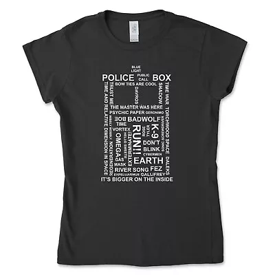 Buy Ladies Dr Who Tardis T-Shirt Black • 13.99£
