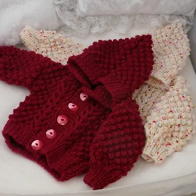 Buy Baby Knitting Patterns Aran 76 Unisex Hoodie Cardigan By Precious Newborn Knits • 3.99£