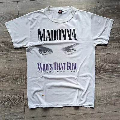Buy Vintage Madonna 1987 Who’s That Girl 1987 Rare Tour T Shirt  • 55£