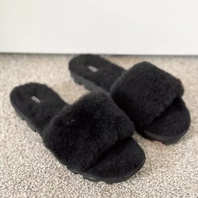 Buy Ugg Cozette Slip On Open Toe Slides Slippers Sheepskin Indoor Outdoor Black 6 • 61.31£