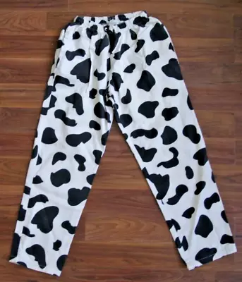 Buy Black & White COW PRINT Elasticated Waist Trousers M Punk Rock Alexandra • 26.50£