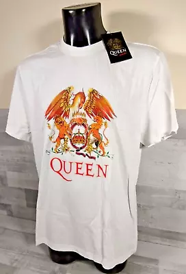 Buy Queen T Shirt Band Logo New Official White XL NWT 44  Chest • 16.99£