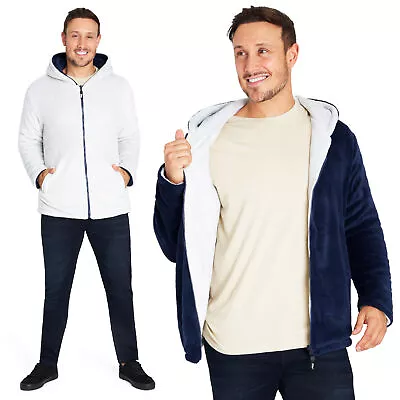 Buy CityComfort Mens Hoodies, Full-Zip Warm Fluffy Hoodie, Reversible Mens Jacket • 20.49£