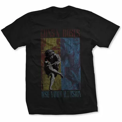 Buy GUNS N' ROSES - Unisex T- Shirt -  Use Your Illusion  - Black Cotton  • 16.99£