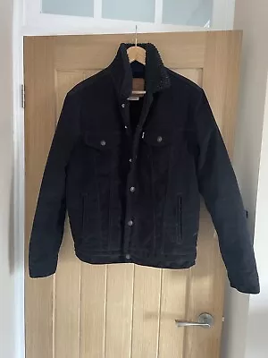 Buy Levi’s Strauss Cordaroy Sherpa Trucker Jacket Black Premium UK Mens Medium M • 17£