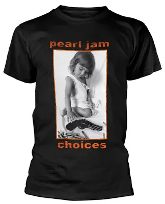 Buy Officially Licensed Pearl Jam Choices Orange Print Mens Black T Shirt Pearl Jam • 16.95£