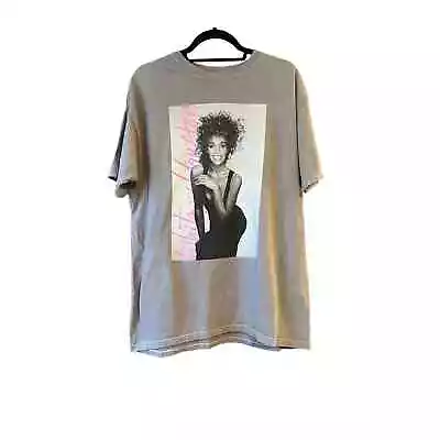 Buy Whitney Houston Women's Graphic Crewneck T-Shirt Short Sleeve Gray Size M/L • 24.25£