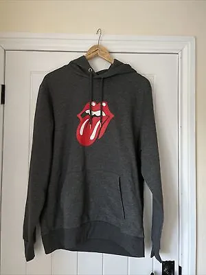 Buy Mens Rolling Stones Grey Hoodie With Tongue Logo On Front Size XL • 25£
