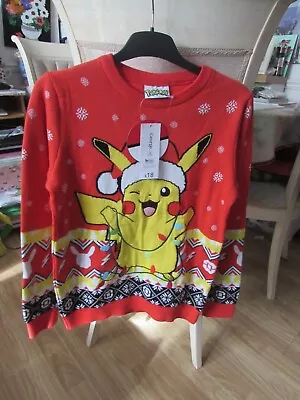 Buy Child's Novelty Pokemon/pikachu Patterned Christmas Jumper 12-13 Years By George • 18£