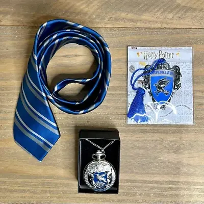Buy Lot Of 3 Harry Potter Ravenclaw House Merch Necktie Pocket Watch Bookmark NWOT • 47.36£