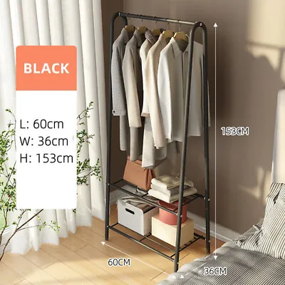 Buy Heavy Duty Metal Double Rail Clothes Garment Hanging Rack Shelf Display Stand • 10.29£
