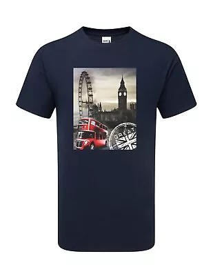 Buy London England Souvenier Bus London Tower Printed Top T-Shirts. • 4.99£