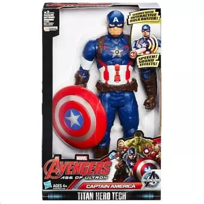 Buy Marvel Avengers Age Of Ultron Titan Hero Tech Captain America 12  Action Figure • 18.95£