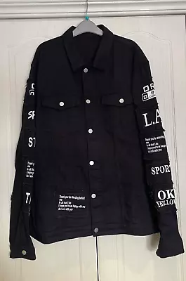 Buy Mens Jean Jacket Size 2xl - Black With Detail - Choose To Be Kind • 5.99£