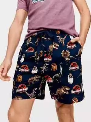 Buy Peter Alexander Men's Jurassic Park Navy  Mid Short Pyjama Shorts  Size XXL • 24.39£