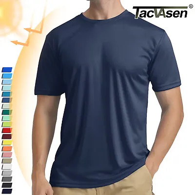 Buy UPF50+ Mens Short Sleeve UV Shirts Quick Drying Performance Water Sport Casual T • 14.38£