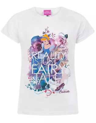 Buy Disney White Short Sleeved T-Shirt (Girls) • 8.99£