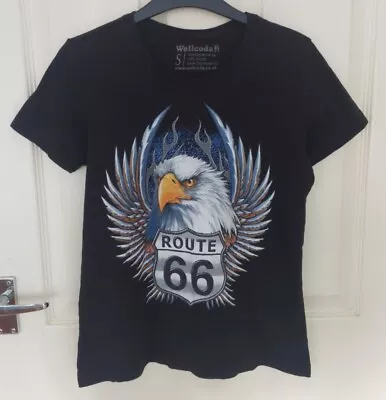 Buy Route 66 Eagle Design Black Tee Shirt Size Small Very Good Condition • 0.99£