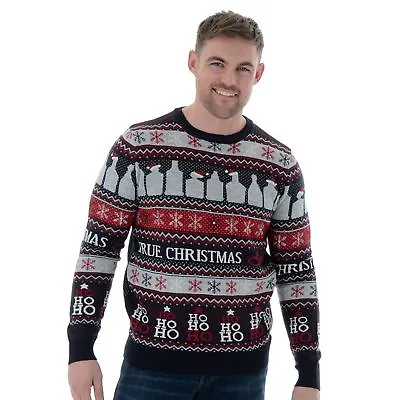 Buy Mens Novelty Light Up Flashing Knitted Christmas Jumper True Christmas Spirit • 15.99£