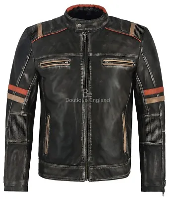 Buy Cafe Racer Mens Jacket Black Vintage Bikers Speed Punk Real Leather Jacket 2633  • 79.99£