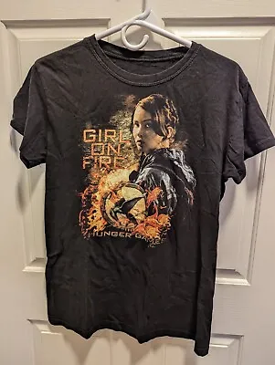 Buy The Hunger Game Girl On Fire Black T-shirts • 9.44£