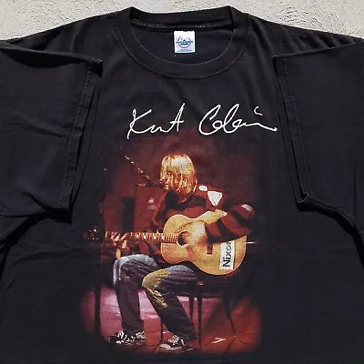 Buy Vintage Nirvana Kurt Cobain Nixon Acoustic Guitar MTV Unplugged Tee Shirt 2XL  • 197.49£