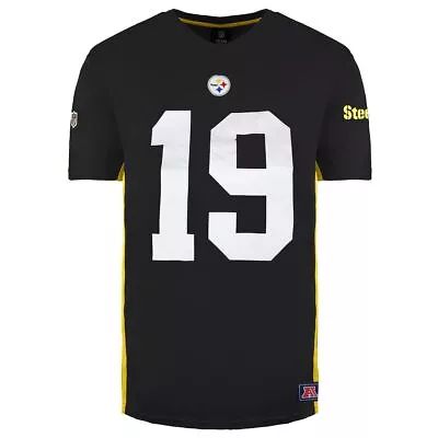 Buy Fanatics NFL Pitts Steelers 19 Smith-Schuster Black Gold Mens T-Shirt MPS6574DB • 14.99£