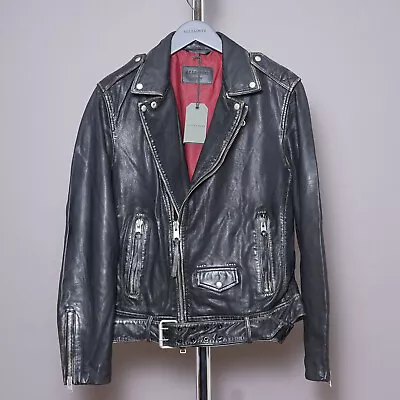 Buy ALL SAINTS HAWLEY Leather Jacket MEDIUM Black Mens Biker M Moto Celebrity *BNWT* • 299.99£