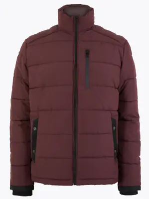 Buy Ex MARKS AND SPENCER M&S Men's Thermowarmth Puffer Jacket Coat Large Burgundy • 24.95£