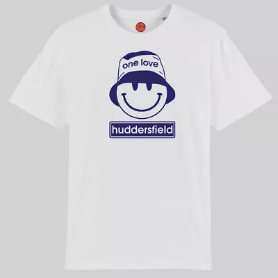 Buy One Love Smiley White Organic Cotton T-shirt For Fans Of Huddersfield Town Gift • 22.99£
