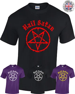 Buy Hail Satan T-Shirt - Pentagram Rock Goth Unholy Satanic Punk Emo Alternative • 12.95£