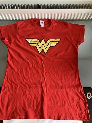 Buy DC Comics Women’s Red Wonder Woman WW T-shirt • 10£