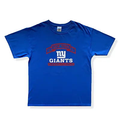 Buy NFL NEW YORK GIANTS T Shirt Mens Size L Blue Graphic Print USA Football • 11.95£