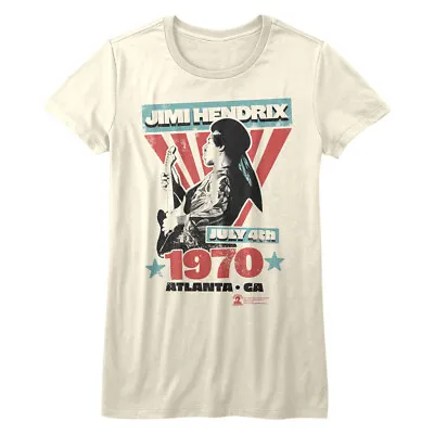 Buy Jimi Hendrix July 4th 1970 Atlanta GA Womans Fitted T Shirt Rock Band Merch • 41.32£