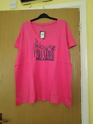 Buy Evans Pretty Pink Slogan Print Pyjama Top. Brand New With Tags. Size 18/20 • 5.50£