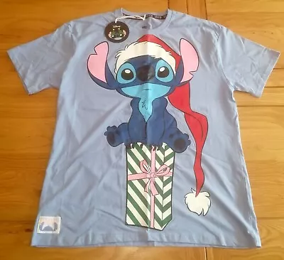 Buy New Women's Disney Lilo And Stitch Christmas T-Shirt 100% Cotton UK 12 / 14 • 7.99£
