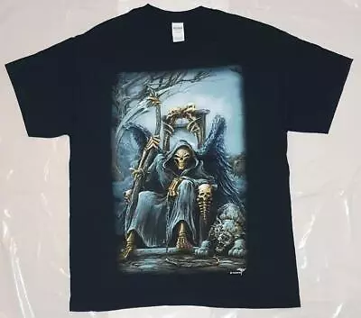 Buy T Shirt Grim Reaper Sat On A Throne Sizes  L / Xxl Fantasy Gothic  • 12.99£