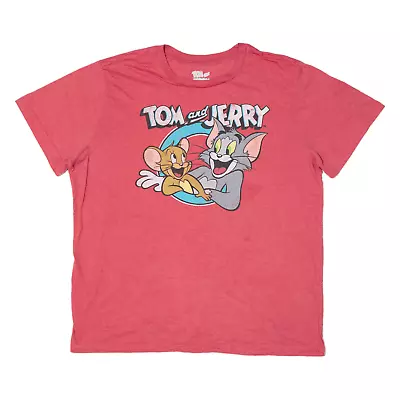 Buy TOM AND JERRY Mens T-Shirt Red 2XL • 9.99£