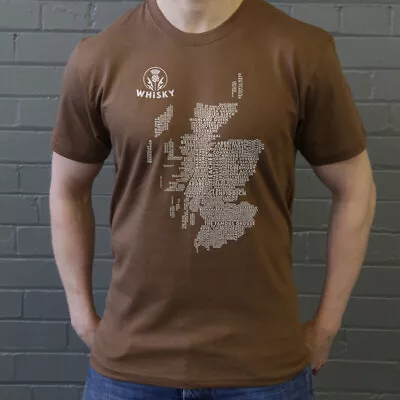Buy Scottish Whisky Typography Map T-Shirt • 17.99£