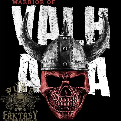 Buy Viking Warrior Skull Valhalla Mens T-Shirt 100% Cotton • 12.99£