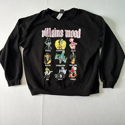 Buy Disney Villains Womens Juniors Sweatshirt Size XXL 19 Villains Mood Black • 16.06£