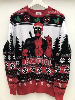 Buy DEADPOOL Christmas Jumper Marvel Mens Small S • 24.95£