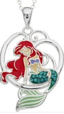 Buy The Little Mermaid Ariel Pendant Necklace Silver Ladies Girl Jewellery Gift UK • 6.99£