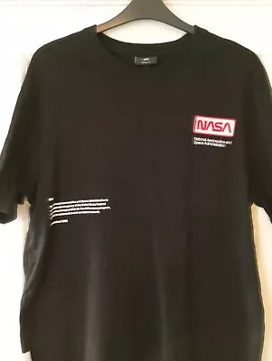 Buy H&M Relaxed Fit Black NASA T Shirt Size Eur Lg • 0.99£