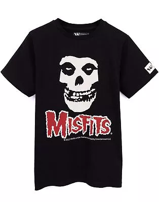 Buy Misfits T-Shirt Kids Girls Boys Skull Music Band Logo Black Top • 12.99£
