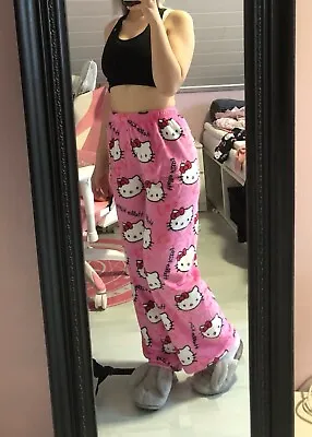 Buy Hello Kitty Pyjama Bottoms Y2K Style Cute Comfort Fit Loungewear Trousers Size L • 15.99£