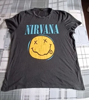 Buy Mens Official Nirvana T-Shirt ~ Size Medium ~ Black/Grey • 13.99£